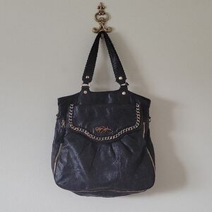 Betsey Johnson Black Leather Tote